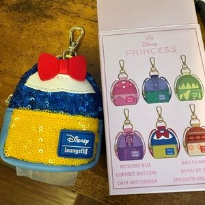 Loungefly Princess Sequin Bag Charm - Blue, Yellow, Red